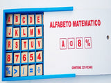 Alfabeto matemático de madera 225 pz.