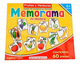 Memorama de madera de frutas y verduras 60 PZ